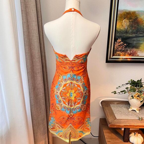 Muse Orange Beaded Halter Dress – Size XS - Picture 3 of 6